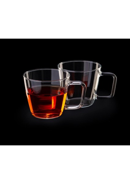 Charme 2'li Cam Kupa Seti - 250 ml - Isıya Dayanıklı Borosilikat Cam - Kurşun ve Kadmiyum Içermez - Şeffaf