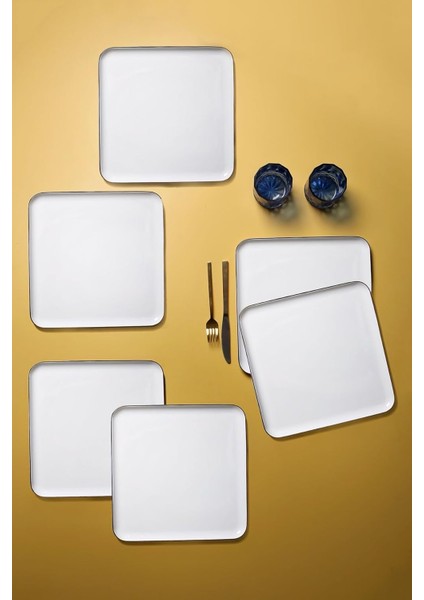 Blue Stripe 6 Kişilik Servis Seti 28X28CM