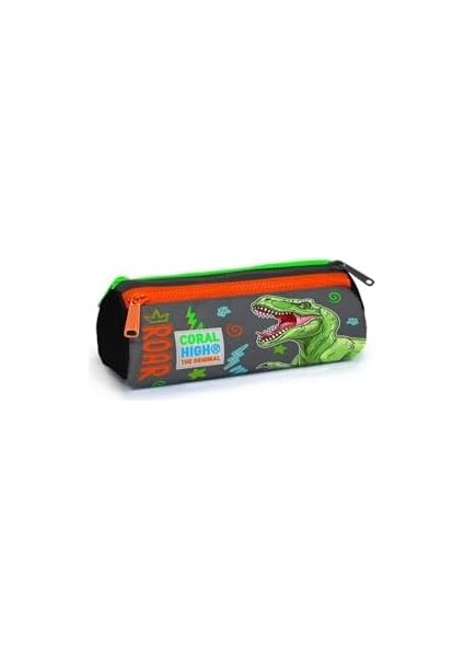 High Gri Yeşil T-Rex Üç Bölmeli Kalem Çantası -Erkek Çocuk modelleri
