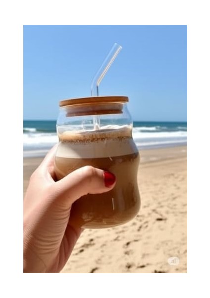 Bambu Kapaklı Cam Pipetli 450 ml Borosilikat Bardak fiyatları