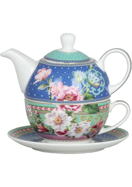 Art Camellia Bone Tek Kişilik Demlik Fincan Seti