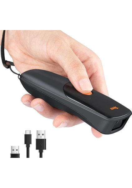 1300 Kablosuz 1d 2d Qr Barkod Okuyucu | Mini Taşınabilir 3in1 (Bluetooth, 2.4g, Usb) | Cep Tipi El Tarayıcı | Zaman Damgalı