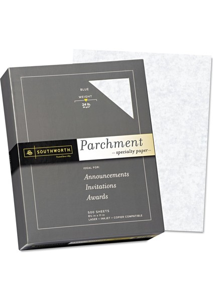 Parşömen Kağıdı, 8.5" x 11", 24 Lb/90 Gsm, Mavi, 500 Yaprak - Ambalaj Değişebilir (964C)