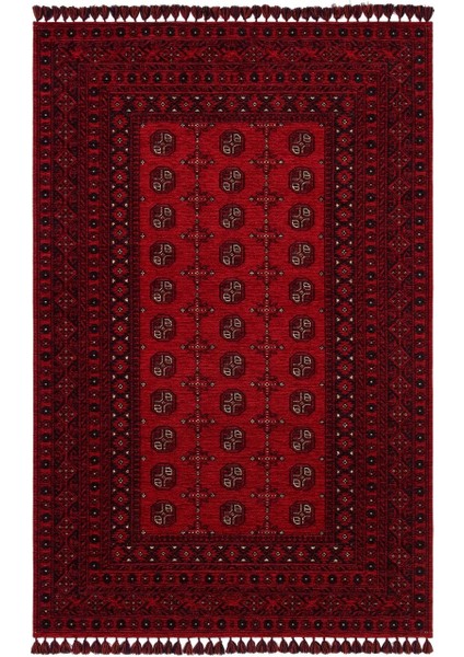 Afgan Afg 04 Red Antibakteriyel Kaymaz Tabanlı Dekoratif Kilim