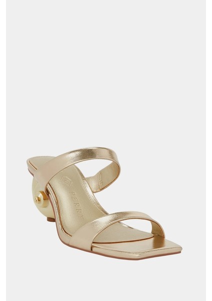 The Maritime Çift Bantlı Kadın Altın Topuklu Terlik modelleri