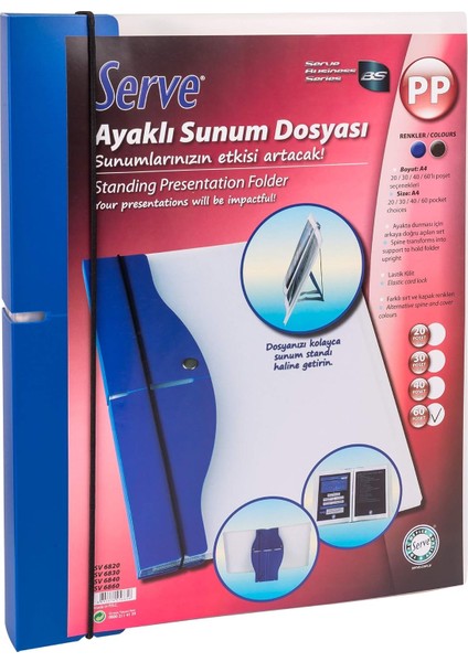 SV-6860-LAC Serve Ayaklı Sunum Dosyası, Lacivert