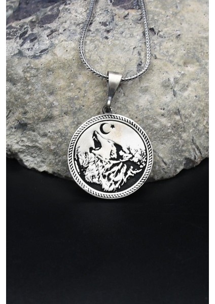 Ay Yıldızlı - Ay Yıldız - Kurt 925 Ayar Gümüş Kolye Zincir 902129 fiyatları