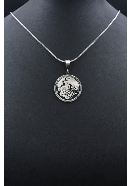 Ay Yıldızlı - Ay Yıldız - Kurt 925 Ayar Gümüş Kolye Zincir 902129 indirimleri