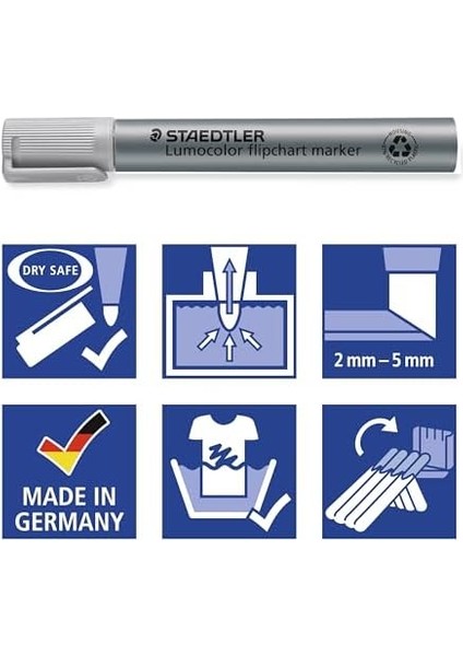 356 B Wp4 Lumocolor Flipchart Markör Kesik Uçlu 4'lü modelleri