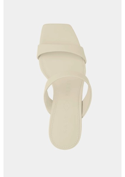 The Maritime Çift Bantlı Kadın Krem Topuklu Terlik indirimleri