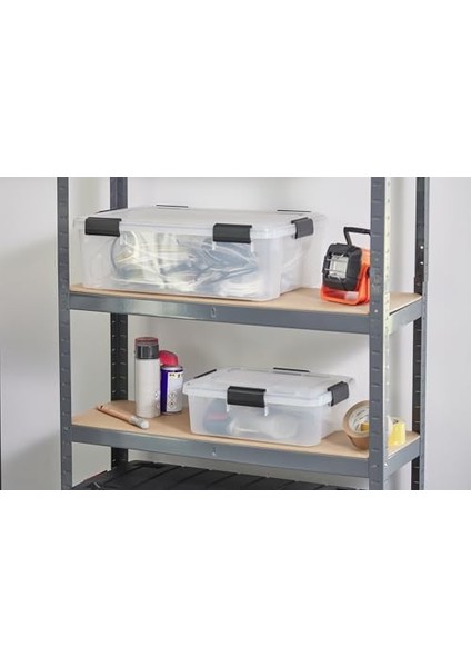 Ohyama Hava Geçirmez Plastik Saklama Kutuları, Kapaklı, 30 L, 6'lı Set, Şeffaf, Hermetik Su Geçirmez Kilit, Sağlam Yaylı Kilitler, Istiflenebilir, Toz Koruması, Bpa Içermez, At-Ls modelleri