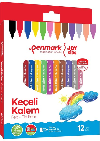Süper Yıkanabilir Keçeli Kalem 12'li