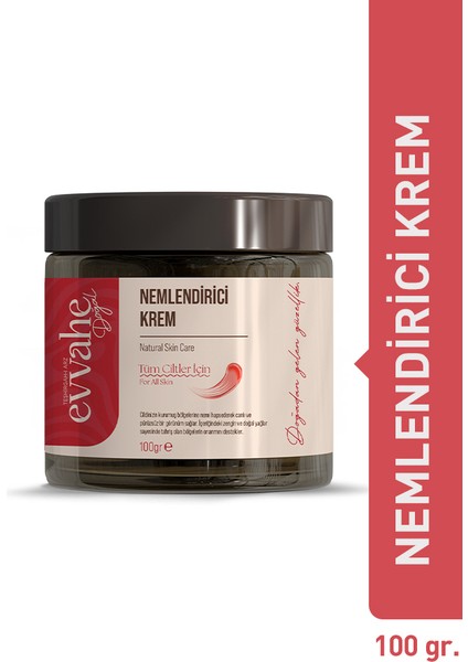 Evvahe Nemlendirici Krem 100 gr Balmumu Hindistan Cevizi Zeytinyağı Tüm Cilt Tipleri Yüz ve Vücut