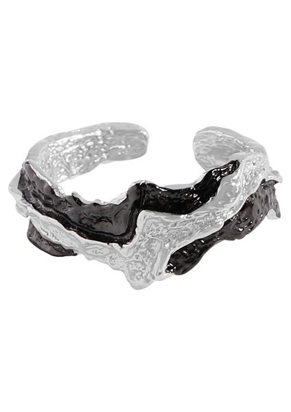 Ins Niş Işık Lüks Tüm Uyumlu Tasarım Yüksek Dereceli Düzensiz Kırışık Doku Gümüş Yüzük S925 Kadın (Yurt Dışından)