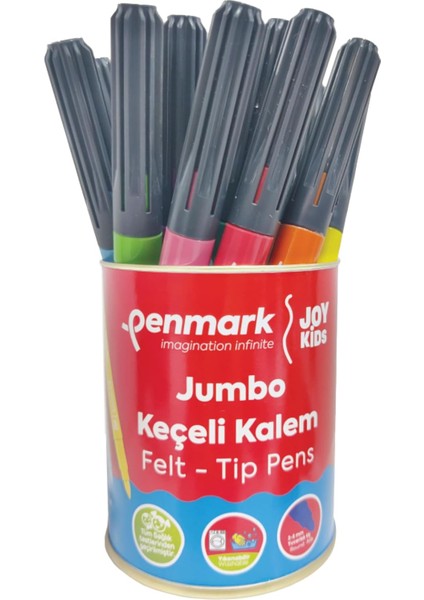 Süper Yıkanabilir Jumbo Keçeli Kalem 18'li Metal Kutu