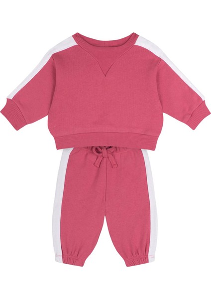 Kontrast Pembe Sweatshirt Pantolon Set fiyatları