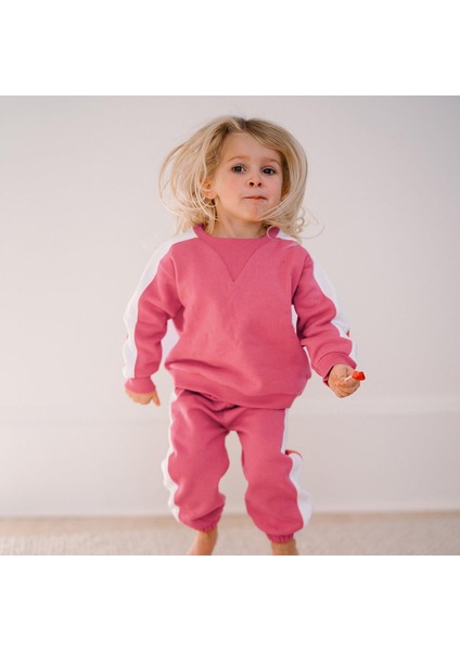 Kontrast Pembe Sweatshirt Pantolon Set indirimleri