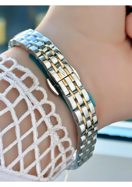 Milano Kadın Saat - Taşlı Dikdörtgen Kasa, Metal Kordon modelleri