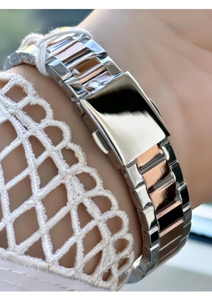 Milano Kadın Kol Saati – Taş Süslemeli Çerçeve, Rose-Gümüş Metal Kordon modelleri