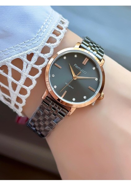 Milano Kadın Kol Saati – Taşlı Kadran, Siyah Metal Kordon fiyatları