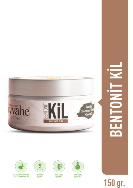 Bentonit Kil Onarıcı Etkiyle Tüm Cilt Tiplerine Uygun 150 gr Zengin Mineralli