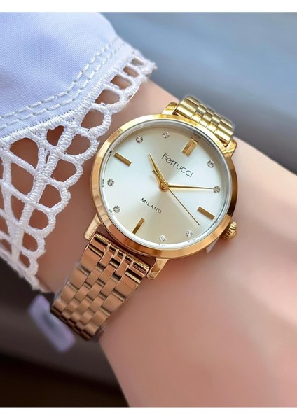 Milano Kadın Kol Saati – Taşlı Kadran, Altın Renk Metal Kordon fiyatları