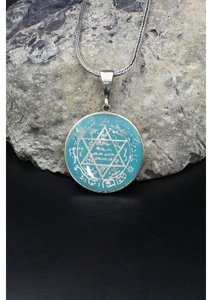 Hz. Süleyman Mührü Mineli 925 Ayar Gümüş Kolye Zincir 902131 fiyatları