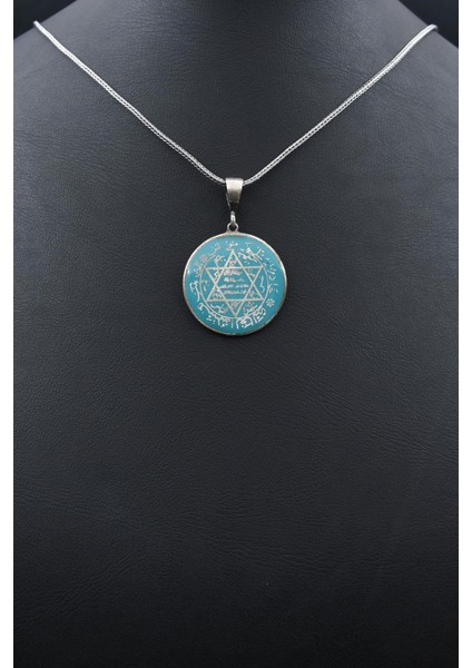 Hz. Süleyman Mührü Mineli 925 Ayar Gümüş Kolye Zincir 902131 fırsatları