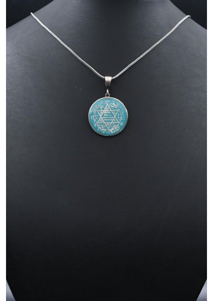 Hz. Süleyman Mührü Mineli 925 Ayar Gümüş Kolye Zincir 902131 indirimleri