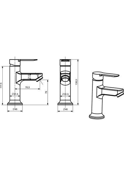 Tulipeko Lavabo Bataryası Tek Su Girişli fiyatları