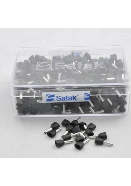 Safak UY-23015 ,2X0.50MM/SIYAH 500-ADET Kablo Yüksük