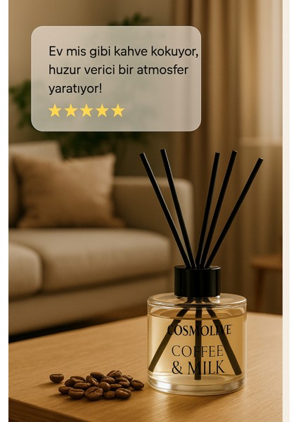 Oda Kokusu Bambu Çubuklu Morning Coffee Kahve ve Süt Kokulu 100 ml modelleri