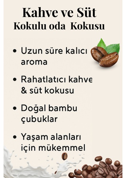 Oda Kokusu Bambu Çubuklu Morning Coffee Kahve ve Süt Kokulu 100 ml indirimleri