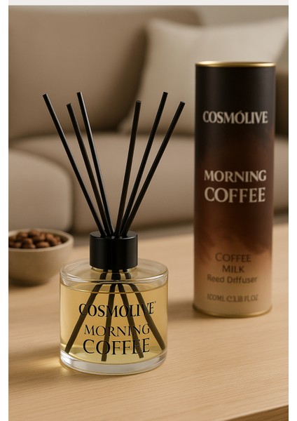 Oda Kokusu Bambu Çubuklu Morning Coffee Kahve ve Süt Kokulu 100 ml
