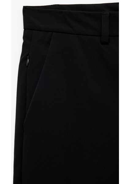 Slim Fit Cep Detaylı Düğmeli Esnek Kumaş Pantolon