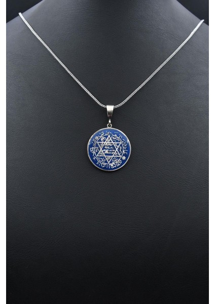 Hz. Süleyman Mührü Mineli 925 Ayar Gümüş Kolye Zincir 902132 fırsatları