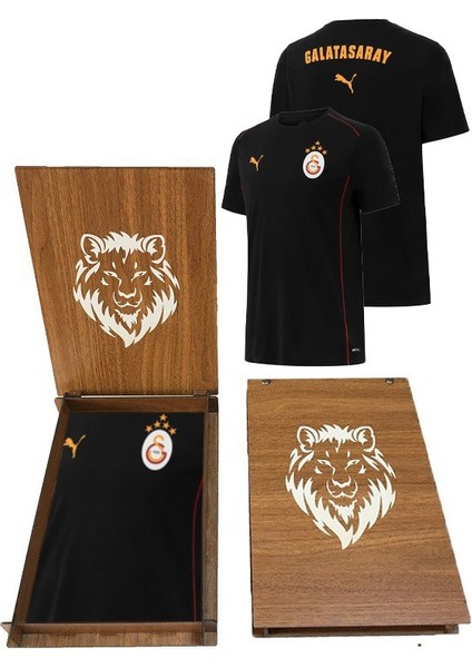 Lisanslı Siyah Puma A Takım T-Shirt Ahşap Kutu Hediyeli