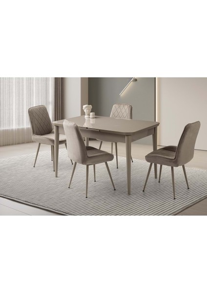 Cappicino Mobilgen Fulya Sandalye 130+37 Kelebek Tekno kenar HG Açılabilir Masa Takımı