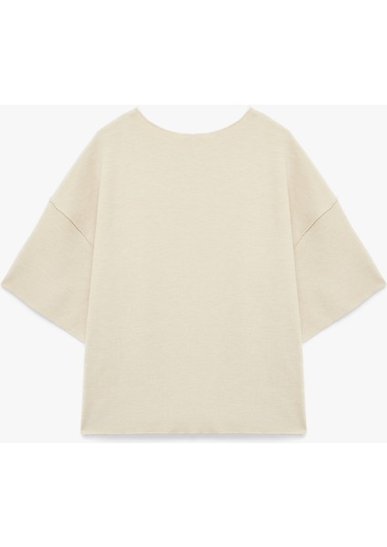 Kısa Kollu Bisiklet Yaka Basic Oversize Tişört fiyatları