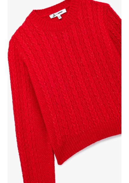 Saç Örgüsü Detaylı Uzun Kollu Bisiklet Yaka Triko Kazak modelleri