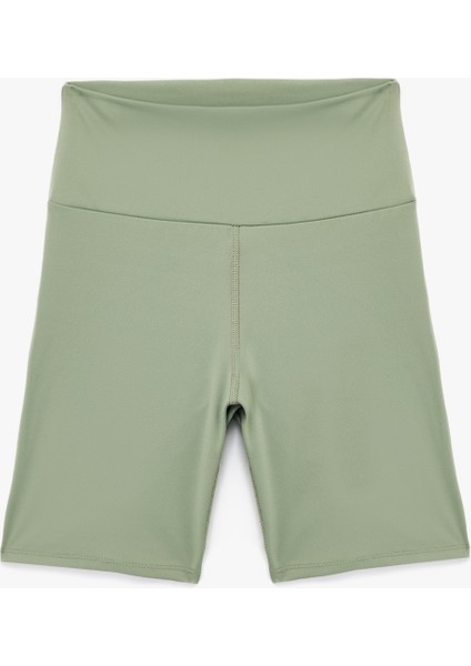 Yüksek Bel Dikiş Detaylı Biker Spor Tayt