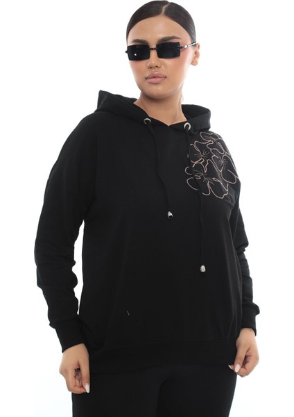 Çiçek Desen Nakışlı Sweatsirt modelleri