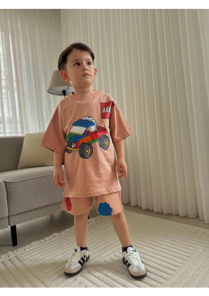 LEGO Baskılı Yazlık Alt Üst Takım Şort Takım modelleri