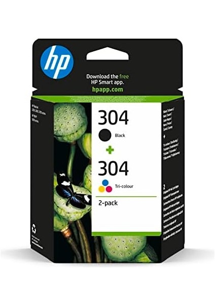 304 (3JB05AE) Multipack Orijinal Yazıcı Kartuşları 1x Siyah, 1x Renk Hp Deskjet 26XX, 37XX, Envy 50XX, 2 Sayı (1'li Paket), 120 Sayfa (Siyah) fiyatları