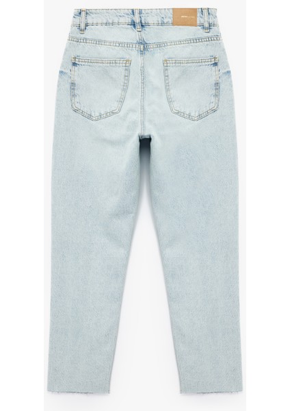 Pamuklu Slim Fit Yüksek Bel Mom Jean Pantolon - Mom Slim Jean fiyatları