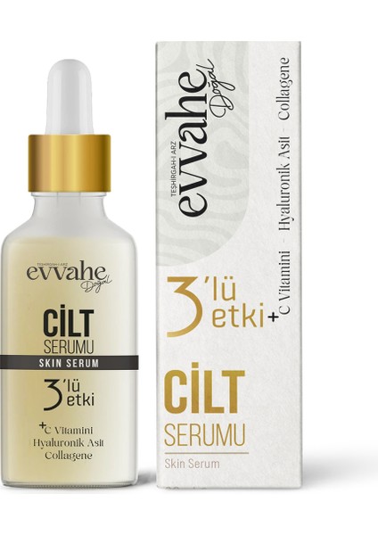 Cilt Serumu 20 ml – C Vitamini, Hyaluronik Asit ve Kolajen ile 3’lü Etki, Günlük Nemlendirici ve Canlandırıcı Bakım fırsatları
