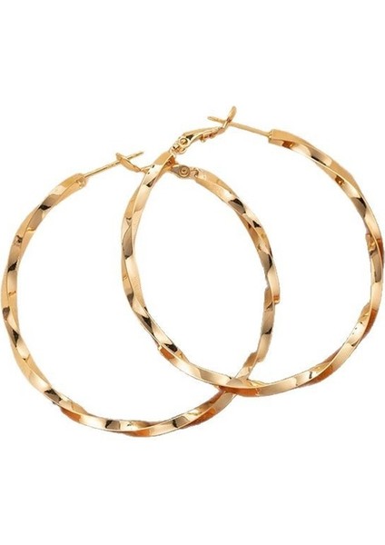 Kadınlar Için Bükülmüş Daire Küpeler Büyük Halka Küpeler Gümüş Iğne Küpeler (Yurt Dışından) modelleri