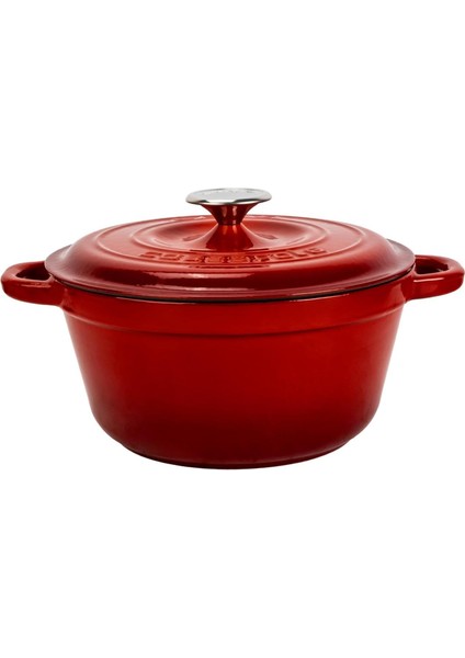 Döküm Yuvarlak Tencere Döküm Demir Kapak New Heritage Serisi Çap 26CM. Kırmızı