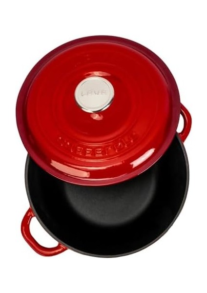 Döküm Yuvarlak Tencere Döküm Demir Kapak New Heritage Serisi Çap 26CM. Kırmızı fiyatları