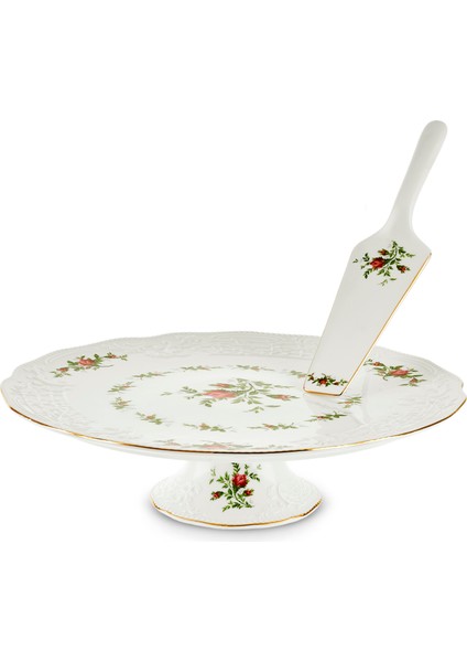Vintage Rose 2 parça Spatulalı Kek Servis Seti 30 cm Krem indirimleri